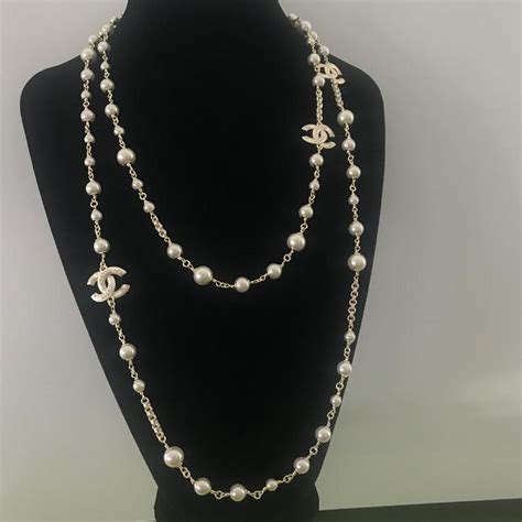 replica signature chanel pearls|Chanel pearl necklace etsy.